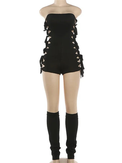 Joskaa Strapless Two Piece Set Hipster Hollow Bandage - two piece set image 3
