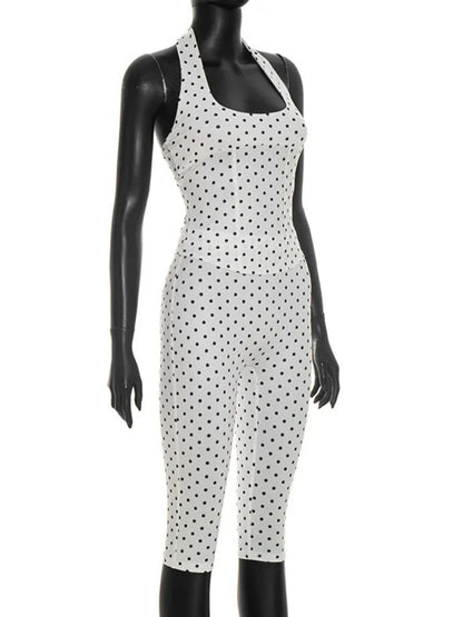 Joskaa Polka Dot Backless Halter Two Piece Set - two piece set image 3