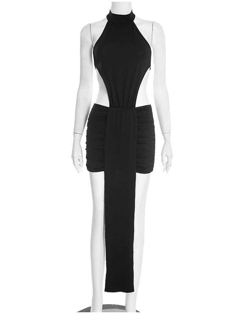 Joskaa Ruched Backless Halter Bodycon Mini Dress - mini dress image 2