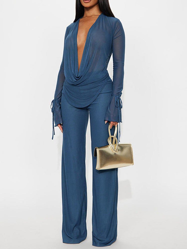 Joskaa Long Sleeve Flare Two Piece Set - two piece set image 1