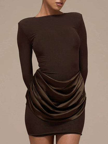 Joskaa Ruched Long Sleeve Bodycon Mini Dress - mini dress image 7
