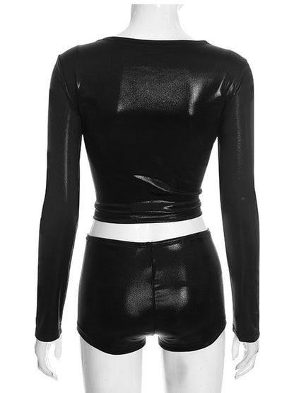 Joskaa Long Sleeve Crop Two Piece Set - two piece set image 4