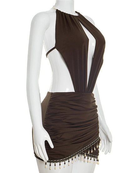 Joskaa Backless Halter Bodycon Mini Dress - mini dress image 4