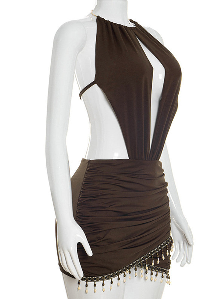 Joskaa Backless Halter Bodycon Mini Dress - mini dress image 4