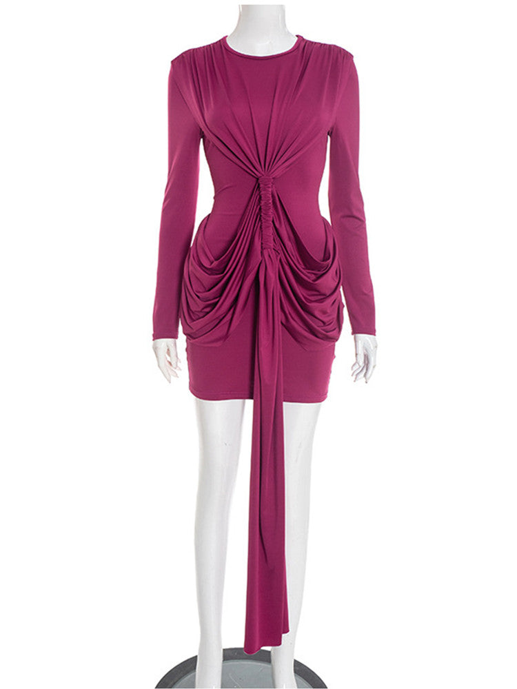 Joskaa Ruched Long Sleeve Bodycon Mini Dress - mini dress image 2