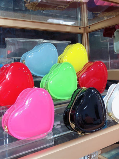 Women's Heart-Shaped Jelly Mini Crossbody Bag - Detail View 1