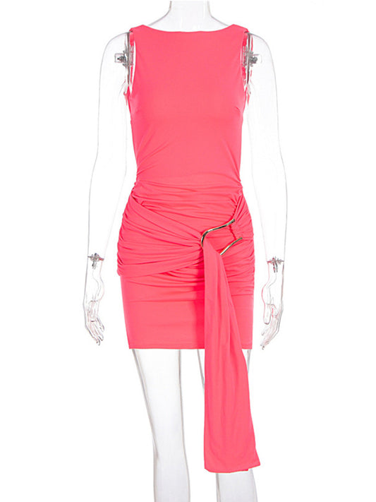 Joskaa Ruched Backless Sleeveless Bodycon Mini Dress - mini dress image 2