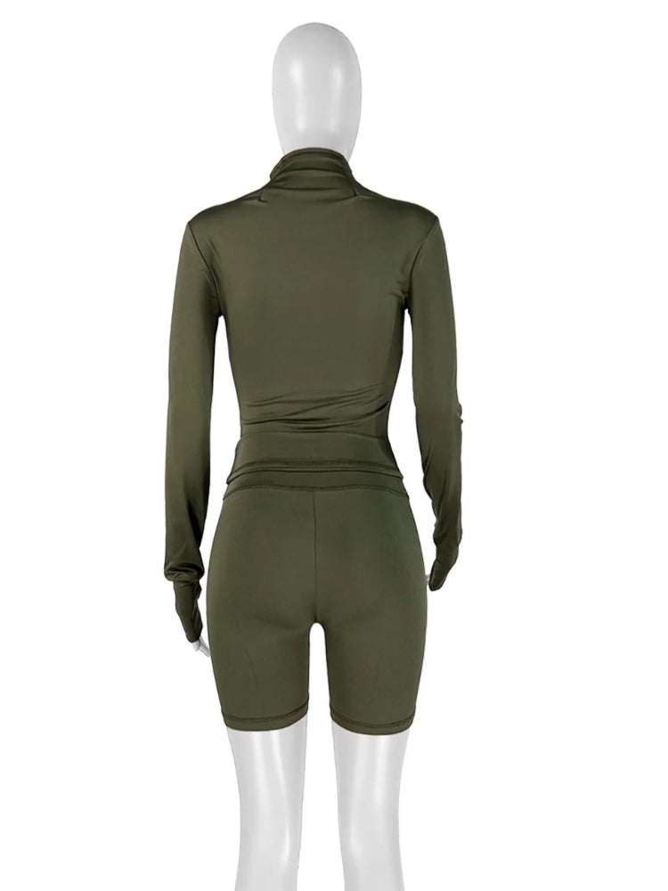 Joskaa Zip Up Long Sleeve Two Piece Set - two piece set image 3