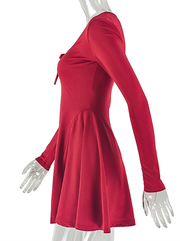 Joskaa Ruched Long Sleeve Bodycon Mini Dress - mini dress image 3