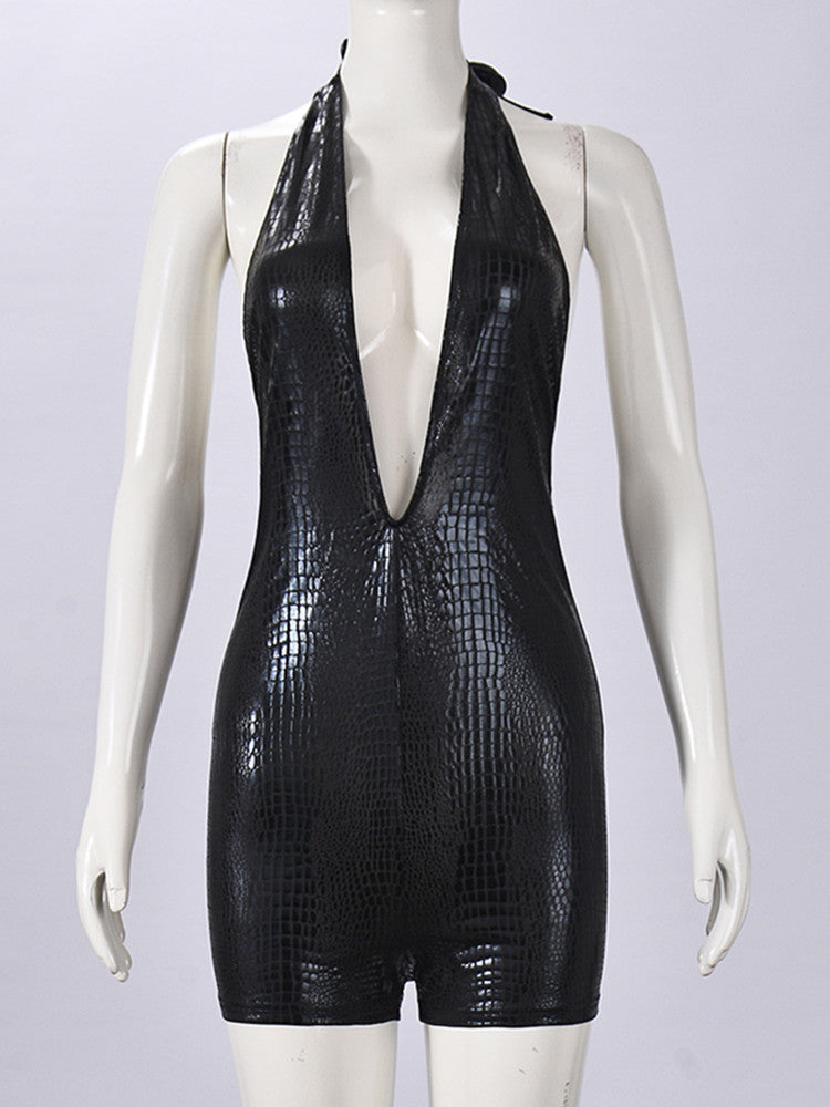 Joskaa Backless Halter Sleeveless Bodycon Romper - romper image 2