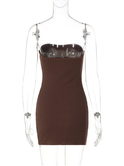 Joskaa Strapless Bodycon Dress Classic Solid Color - bodycon dress image 4