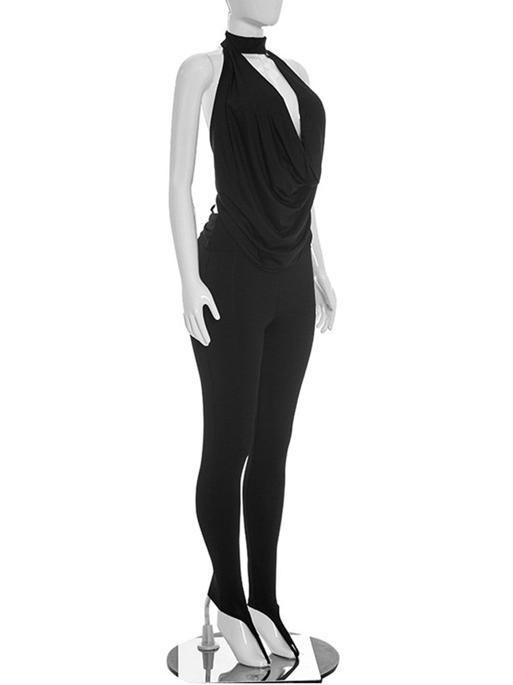 Joskaa Backless Halter Two Piece Set - two piece set image 3