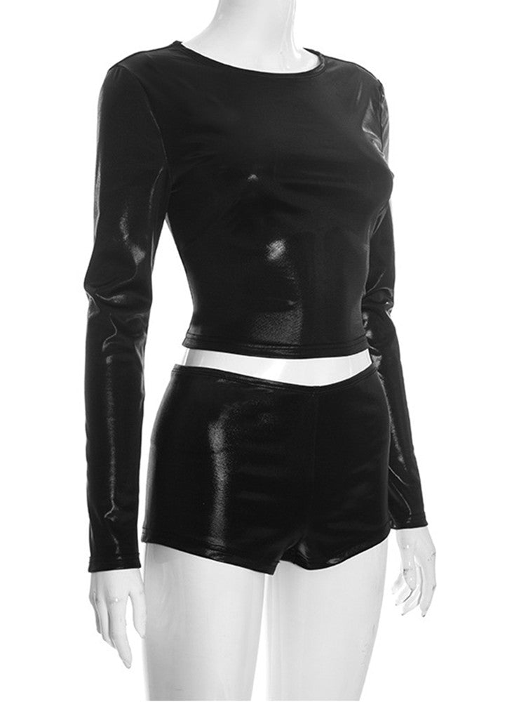 Joskaa Long Sleeve Crop Two Piece Set - two piece set image 3