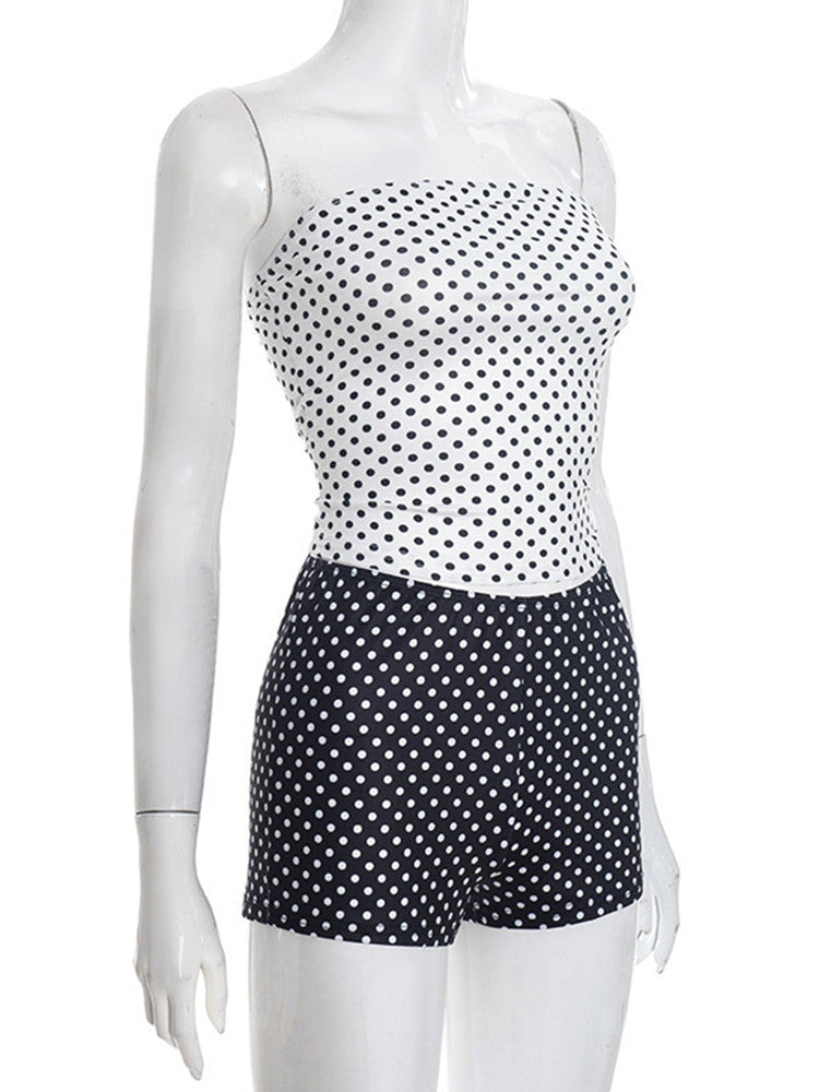 Joskaa Polka Dot Strapless Two Piece Set - two piece set image 3