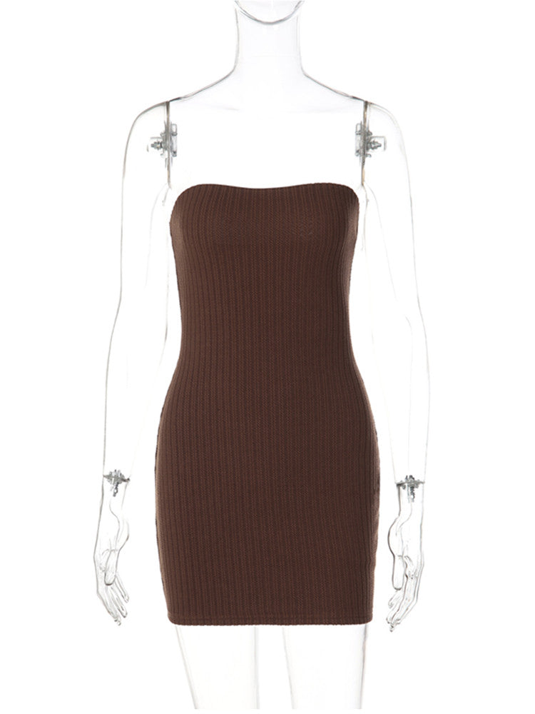 Joskaa Strapless Bodycon Dress Classic Solid Color - bodycon dress image 2