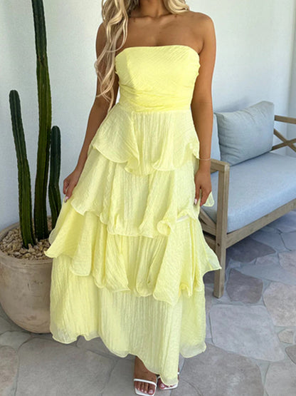 Joskaa Ruched Strapless Sleeveless Bodycon Maxi Dress - maxi dress image 1