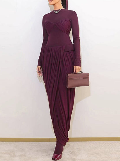 Joskaa Mesh Ruched Long Sleeve Bodycon Dress - dress image 1