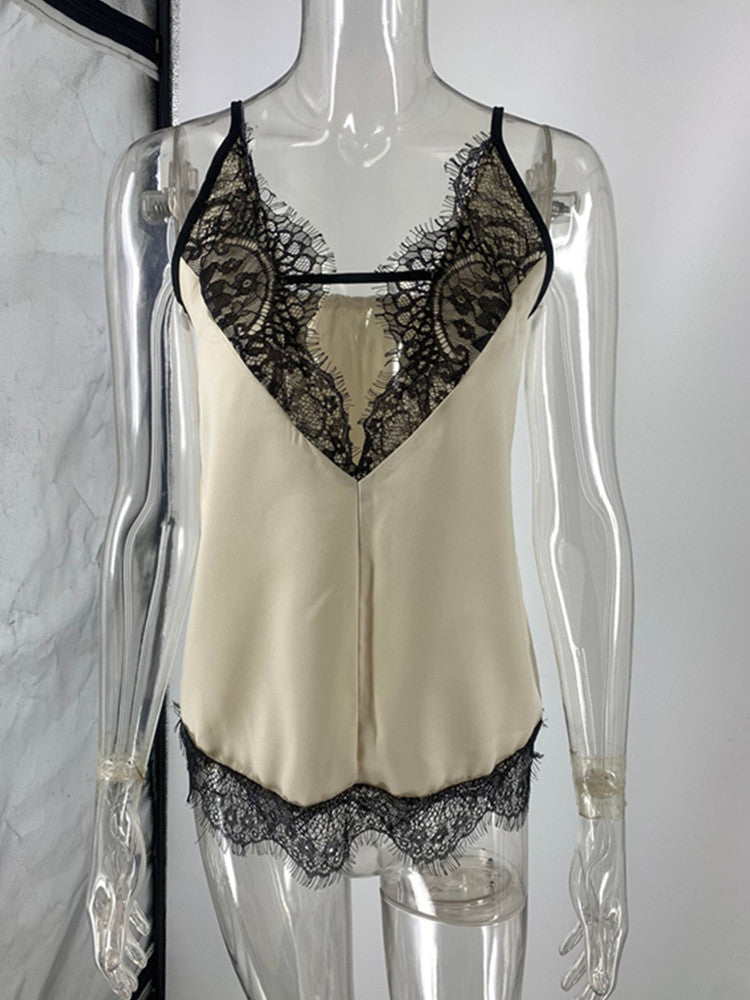 Joskaa Lace Sleeveless Top Deep Neck Tops - top image 2
