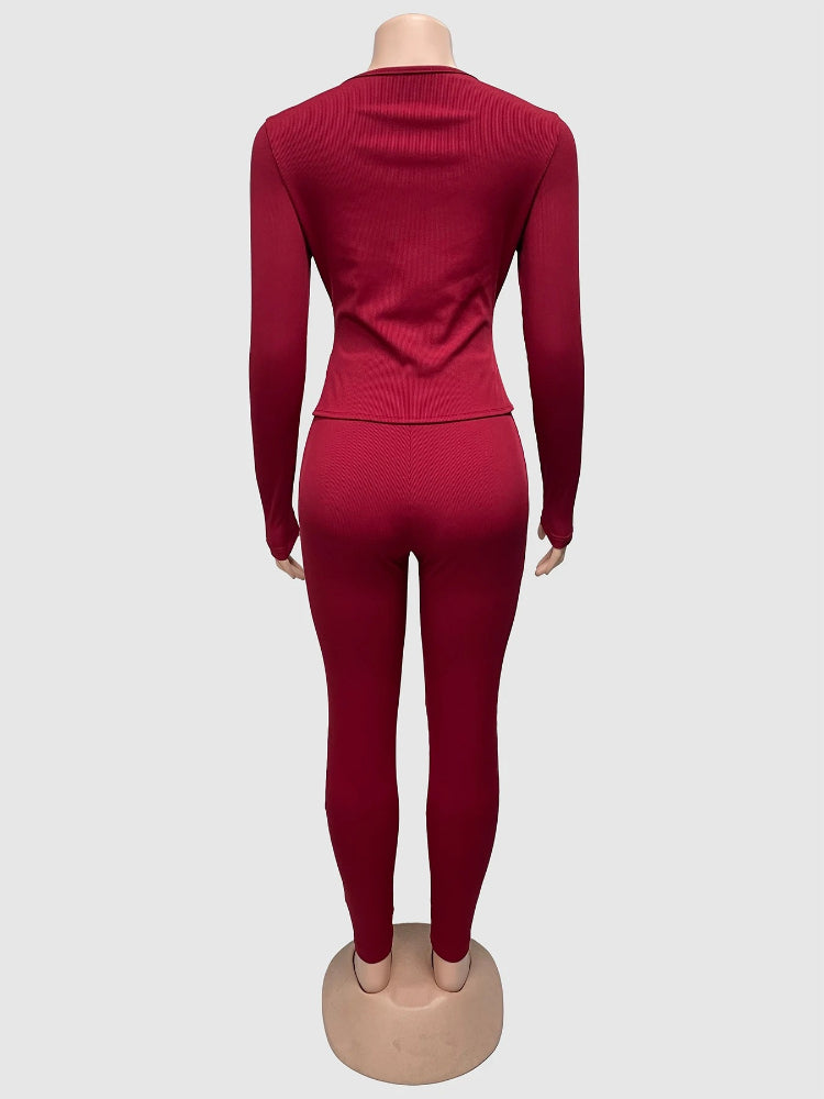 Joskaa Lace Long Sleeve Two Piece Set - two piece set image 4