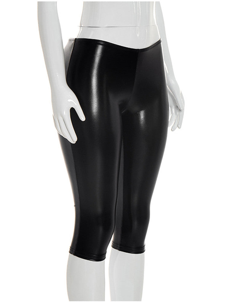 Joskaa Crop Bodycon Pants All Match Bronzing - pants image 3