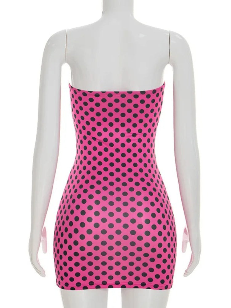 Joskaa Polka Dot Backless Strapless Bodycon Mini Dress - mini dress image 4