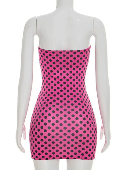 Joskaa Polka Dot Backless Strapless Bodycon Mini Dress - mini dress image 4