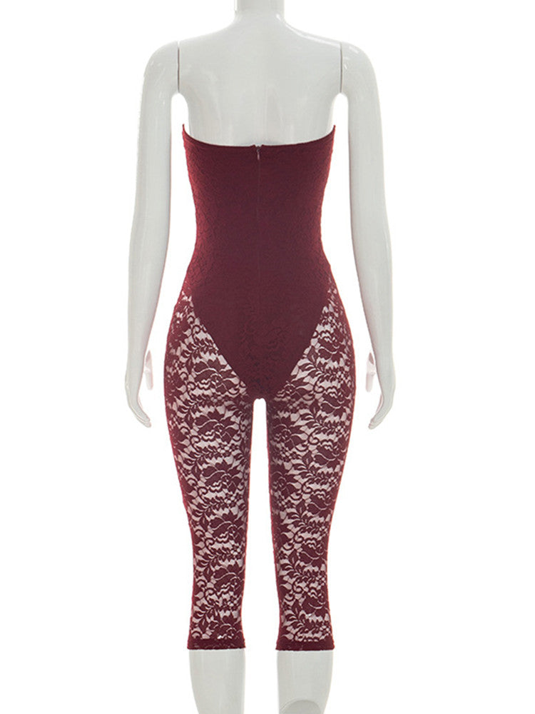 Joskaa Lace Backless Bodycon Romper - romper image 4