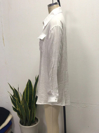 Joskaa Long Sleeve Top Oversized White Shirt - top image 4