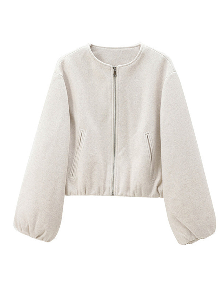 Joskaa Zip Up Long Sleeve Crop Jacket - jacket image 2