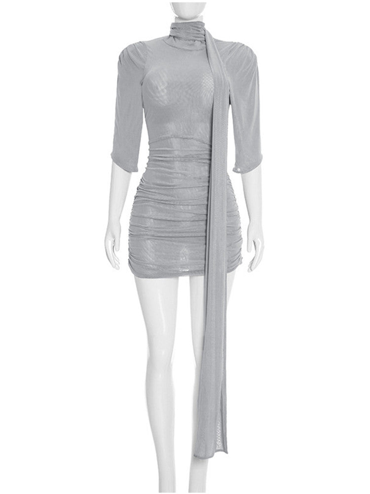 Joskaa Mesh Bodycon Mini Dress Beach High Neck - mini dress image 2
