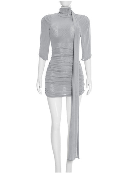 Joskaa Mesh Bodycon Mini Dress Beach High Neck - mini dress image 2