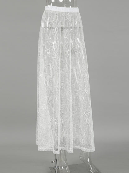 Joskaa Lace High Waist Maxi Skirt Fall See Through - skirt image 3