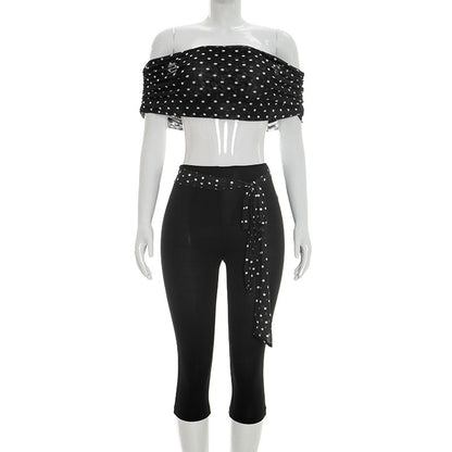 Joskaa Polka Dot Mesh Two Piece Set - two piece set image 5