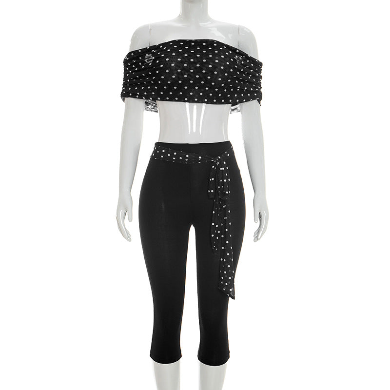 Joskaa Polka Dot Mesh Two Piece Set - two piece set image 5