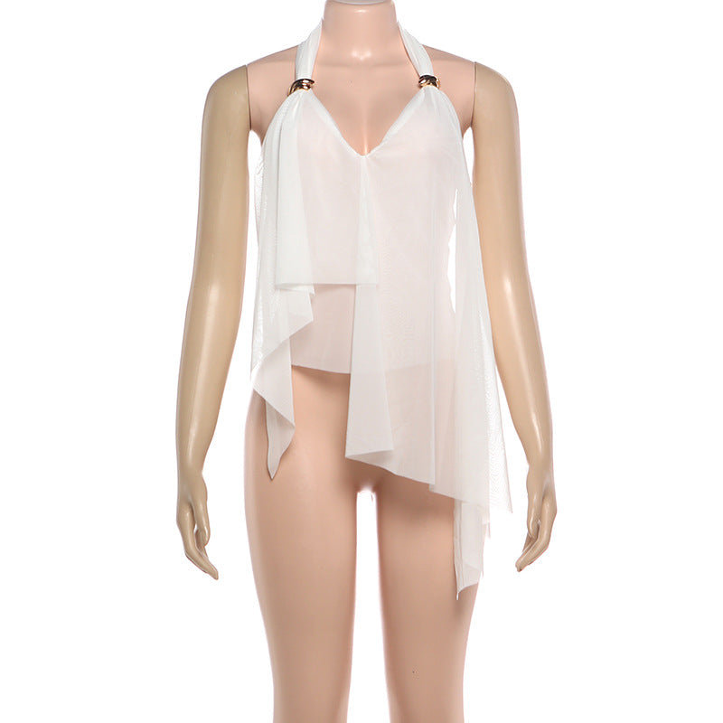 Joskaa Mesh Halter Sleeveless Crop Top - top image 5