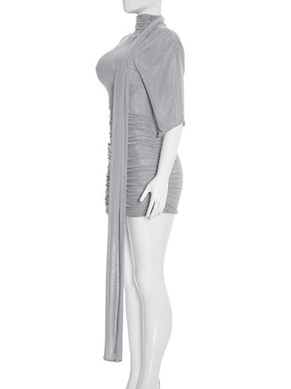 Joskaa Mesh Bodycon Mini Dress Beach High Neck - mini dress image 3