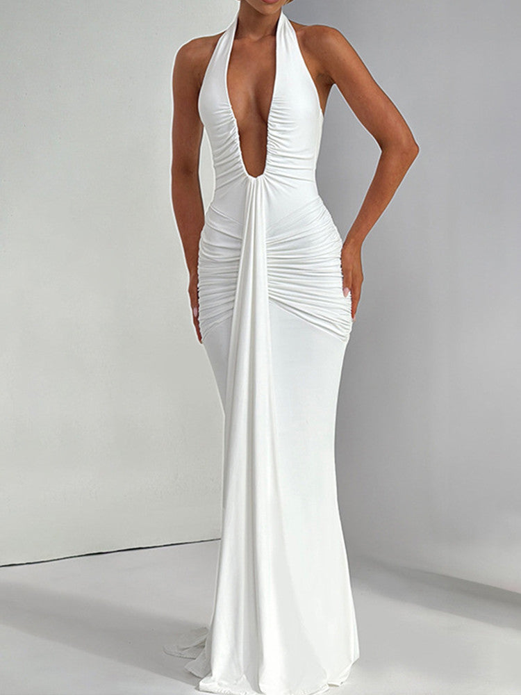 Joskaa Backless Halter Sleeveless Maxi Dress - maxi dress image 1