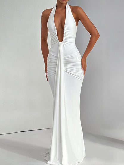 Joskaa Backless Halter Sleeveless Maxi Dress - maxi dress image 1