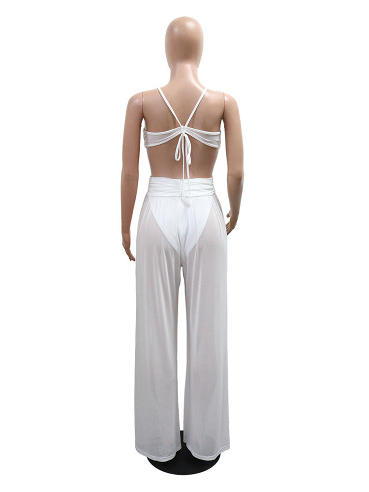 Joskaa Cutout Backless Bodycon Wide Leg Romper - romper image 4