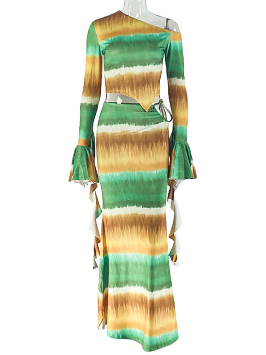 Joskaa Crop Two Piece Set Colorful Gradient Pieces - two piece set image 2
