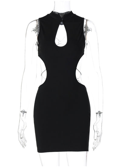 Joskaa Backless Bodycon Dress Black Playsuits Hollow - bodycon dress image 3