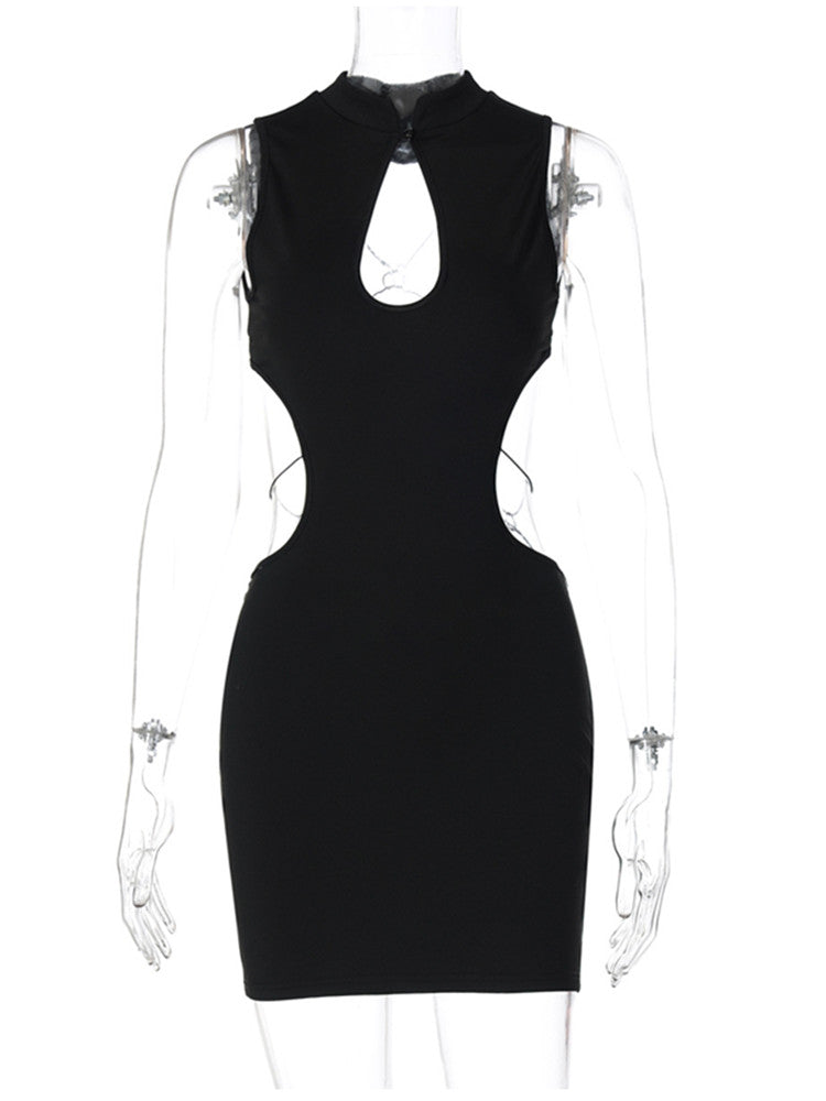 Joskaa Backless Bodycon Dress Black Playsuits Hollow - bodycon dress image 3