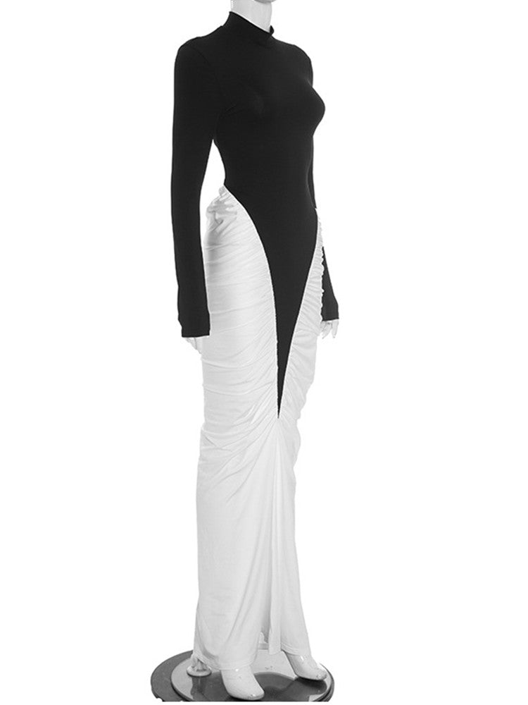 Joskaa Ruched Long Sleeve Bodycon Maxi Dress - maxi dress image 3