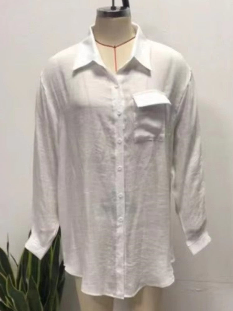 Joskaa Long Sleeve Top Oversized White Shirt - top image 3