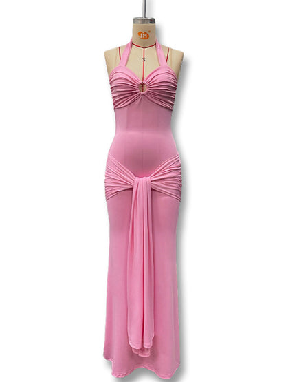 Joskaa Ruched Backless Halter Bodycon Mini Dress - mini dress image 2