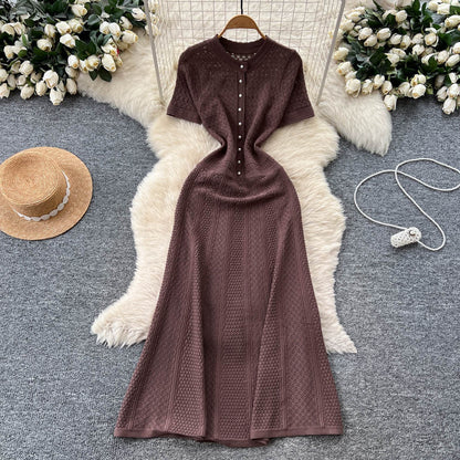 Joskaa Ribbed Knit Short Sleeve Maxi Dress - maxi dress image 9