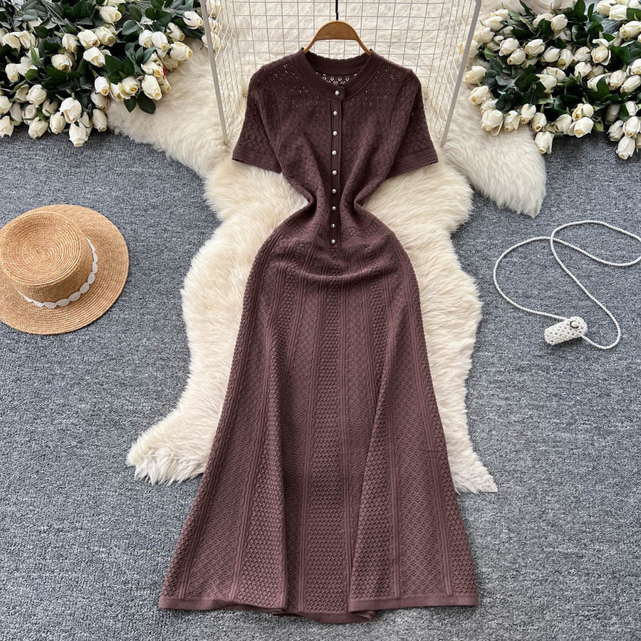 Joskaa Ribbed Knit Short Sleeve Maxi Dress - maxi dress image 9