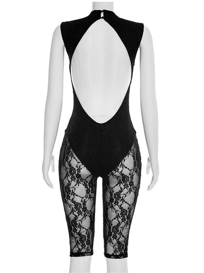 Joskaa Lace Backless Sleeveless Bodycon Romper - romper image 4