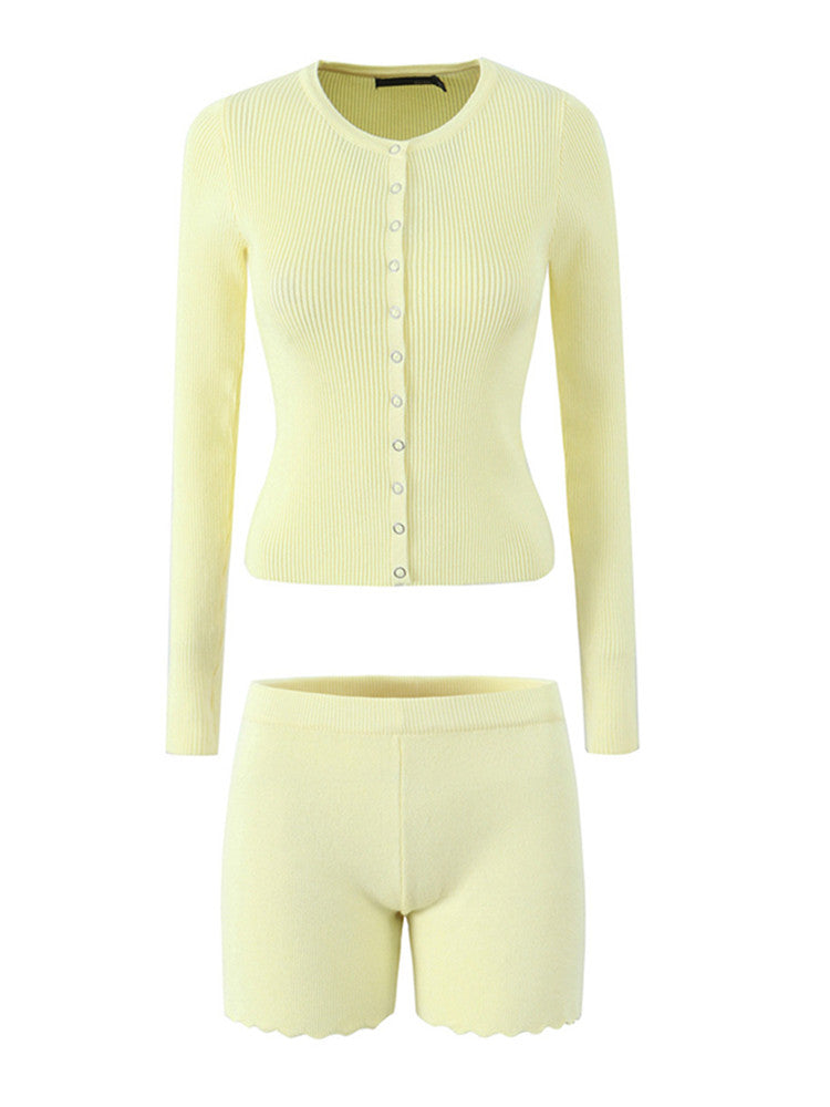 Joskaa Ribbed Knit Crop Two Piece Set - two piece set image 2