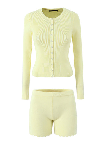 Joskaa Ribbed Knit Crop Two Piece Set - two piece set image 2